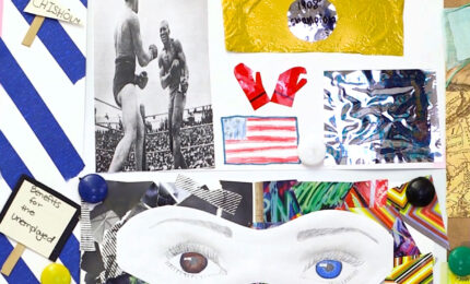 A collage of student artwork.
