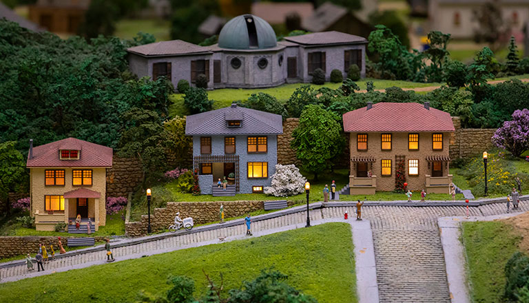 A neighborhood of Cement homes.