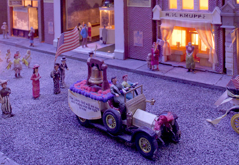 A car in a suffrage parade