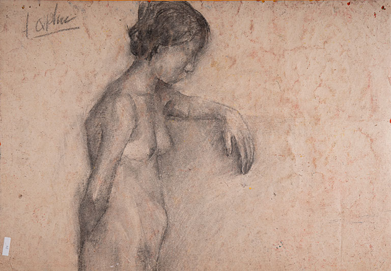 a drawing of a naked figure