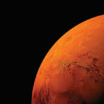 Mars with Earth in the background.