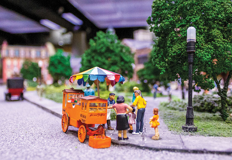 miniature model of an ice ball vendor