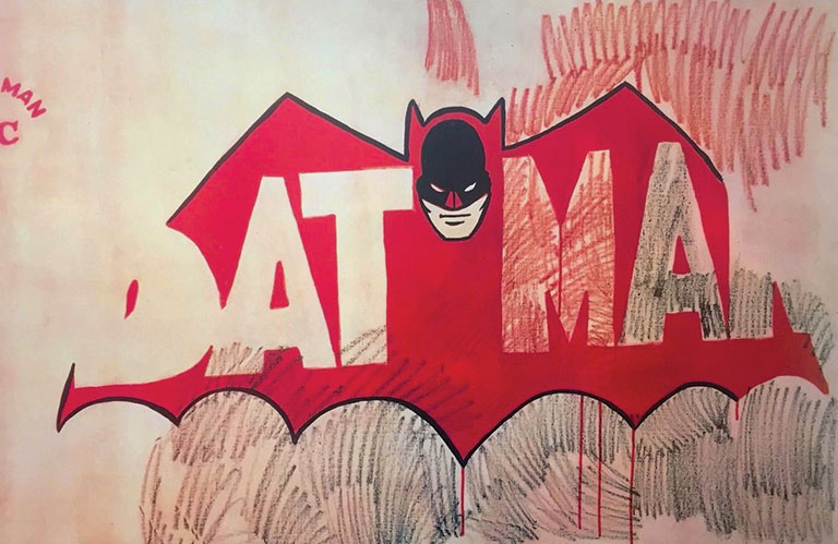 A detail of a poster for Andy Warhol's Batman Dracula movie.