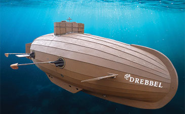 A replica of a wooden submarine from the early 1600's