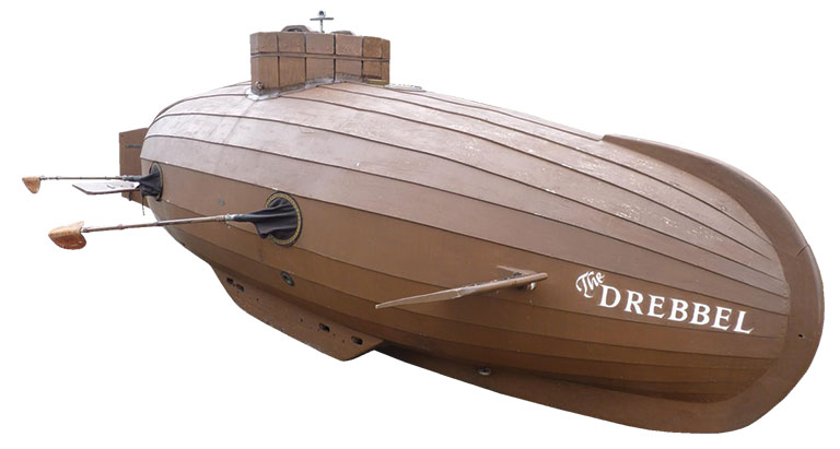 A replica of a wooden submarine from the early 1600's