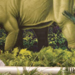 Young boy in the museum's dinosaur exhibit.