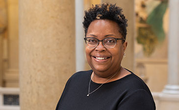 A portrait of Geovette Washington at the museum