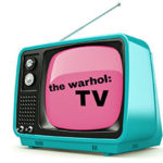 vintage tv with The Warhol TV type on screen
