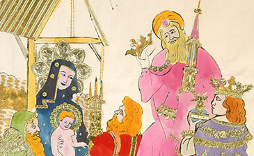 An illustration of Madonna and Child by Andy Warhol