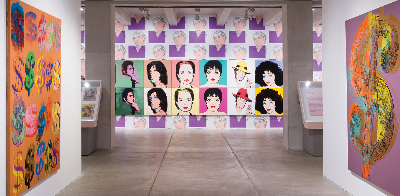 an installation view of a Warhol exhibit